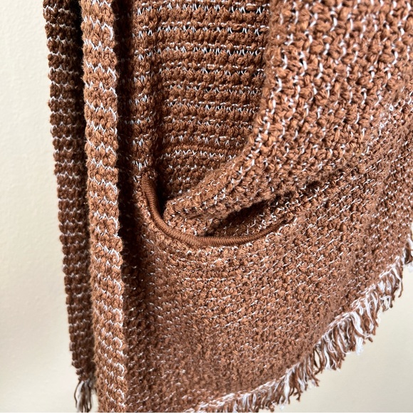 Free People Sweater Women’s M Brown Love Me Tender Cardi Boho Knit Fringe - Picture 11 of 16